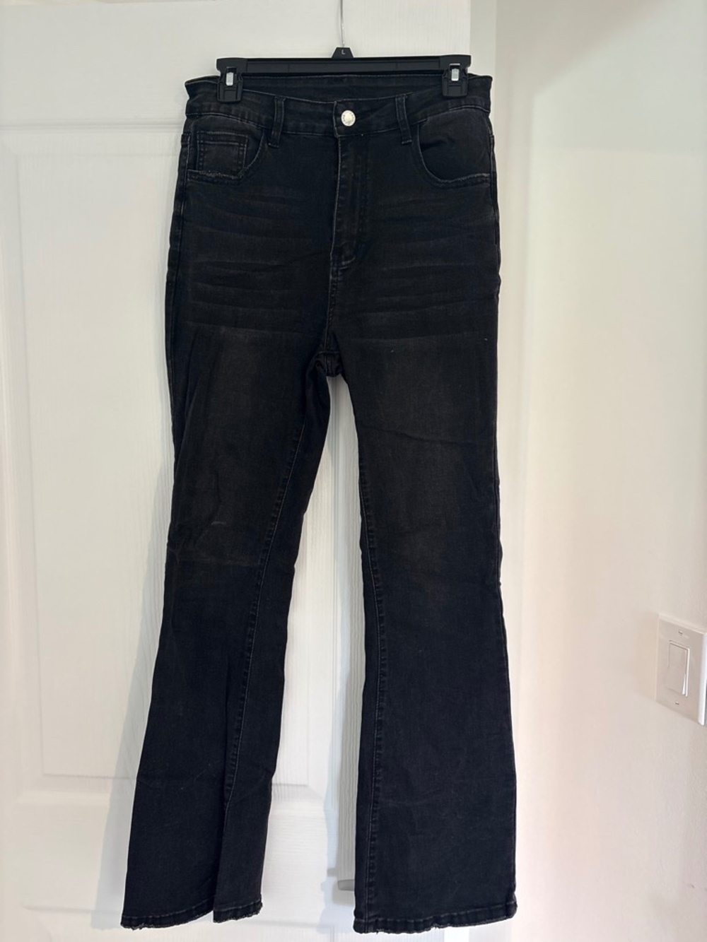 Black jeans, flare